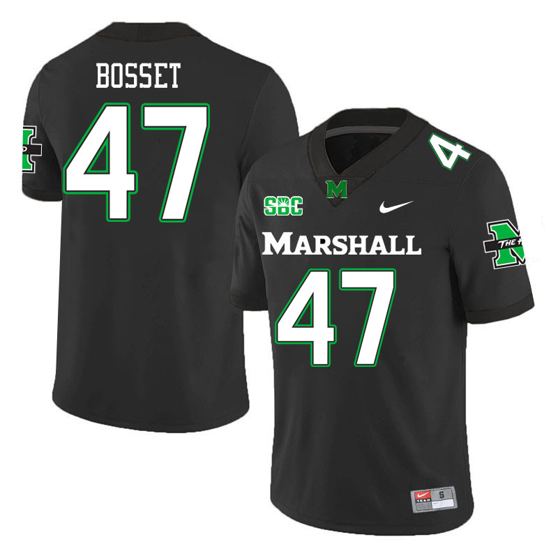 Men #47 Matthew Bosset Marshall Thundering Herd SBC Conference College Football Jerseys Stitched-Bla